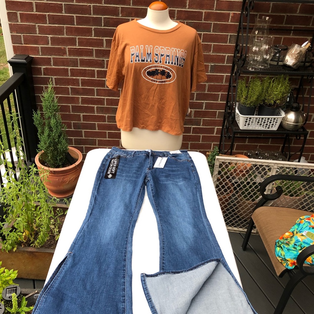 Brand New Bamboo Jeans & French Pastry Tee Bundle
